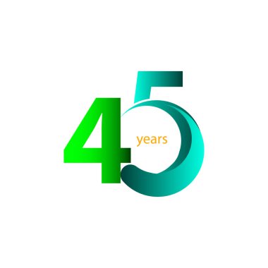 45. Yıldönümü Kutlama Vektör Şablonu Tasarım İllüstrasyonu