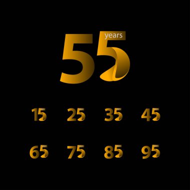 55. Yıldönümü Kutlama Vektör Şablonu Tasarım İllüstrasyonu