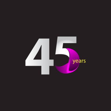 45. Yıldönümü Kutlama Vektör Şablonu Tasarım İllüstrasyonu