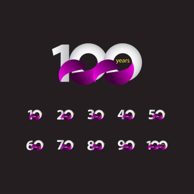 100. yıl dönümü kutlama Vektör Şablonu Tasarım Çizimi