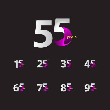 55. Yıldönümü Kutlama Vektör Şablonu Tasarım İllüstrasyonu