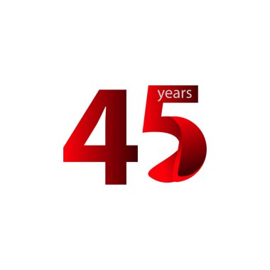 45. Yıldönümü Kutlama Vektör Şablonu Tasarım İllüstrasyonu