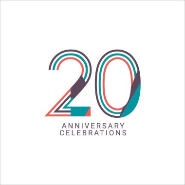 20. yıl dönümü kutlama Vektör Şablonu Tasarım İllüstrasyonu
