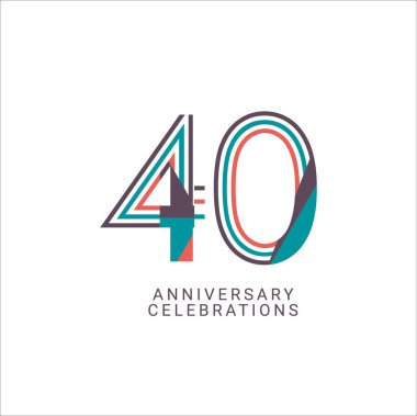40. yıl dönümü kutlama Vektör Şablonu Tasarım İllüstrasyonu