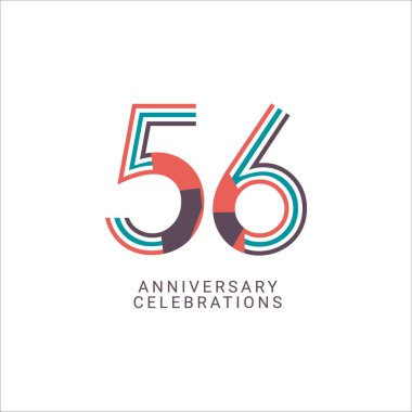 56. Yıldönümü Kutlama Vektör Şablonu Tasarım İllüstrasyonu