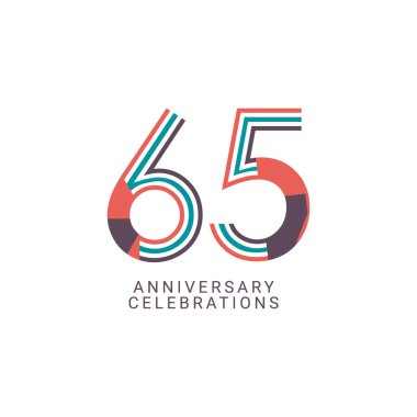 65. Yıldönümü Kutlama Vektör Şablonu Tasarım İllüstrasyonu