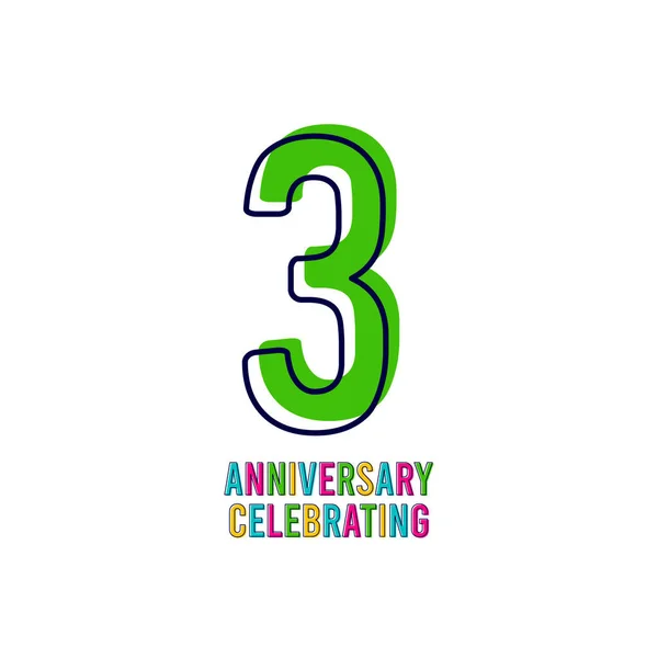 3Rd Anniversary Celebration Vector Template Design Illustration — 스톡 벡터