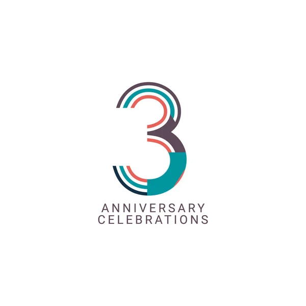 3Rd Anniversary Celebration Vector Template Design Illustration — 스톡 벡터