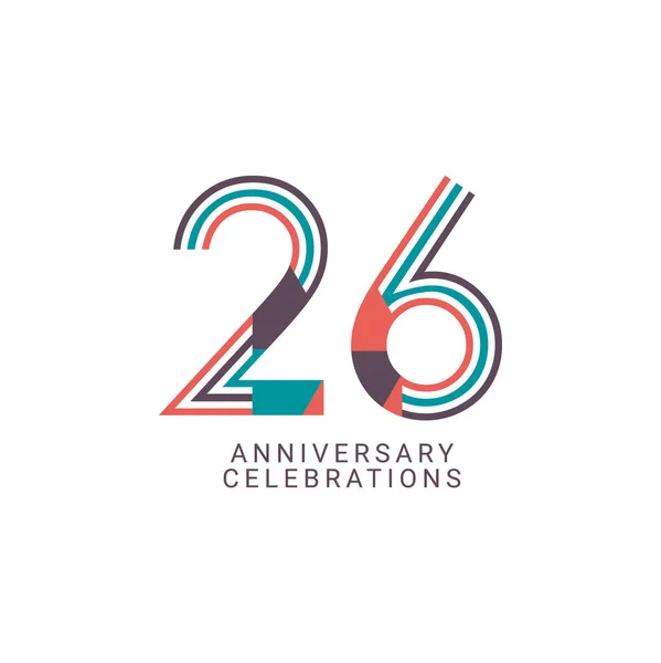 Años Celebración Del Aniversario Vector Template Design Illustration — Vector de stock