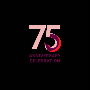 75 Years Anniversary Celebration Vector Template Design Illustration clipart