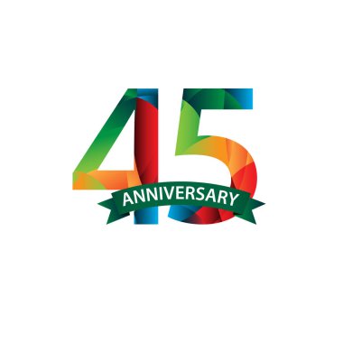 45. Yıldönümü Kutlama Vektör Şablonu Tasarım İllüstrasyonu