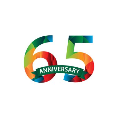 65. Yıldönümü Kutlama Vektör Şablonu Tasarım İllüstrasyonu