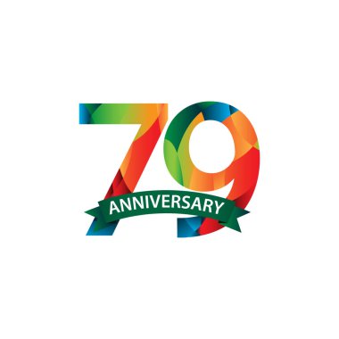 79. Yıldönümü Kutlama Vektör Şablonu Tasarım İllüstrasyonu