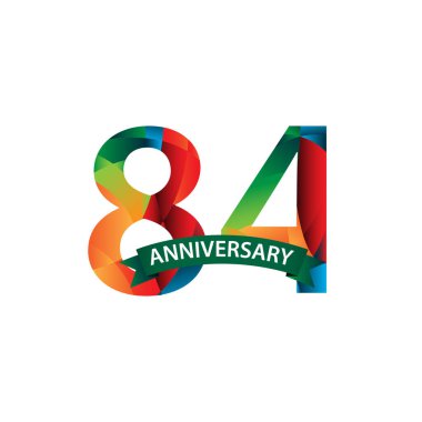 84. Yıldönümü Kutlama Vektör Şablonu Tasarım İllüstrasyonu