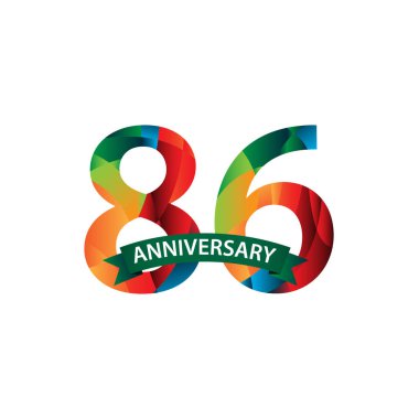 86. Yıldönümü Kutlama Vektör Şablonu Tasarım İllüstrasyonu