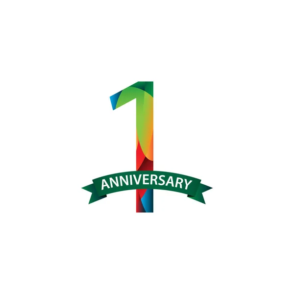 1St Years Anniversary Celebration Vector Template Design Illustration — Vettoriale Stock