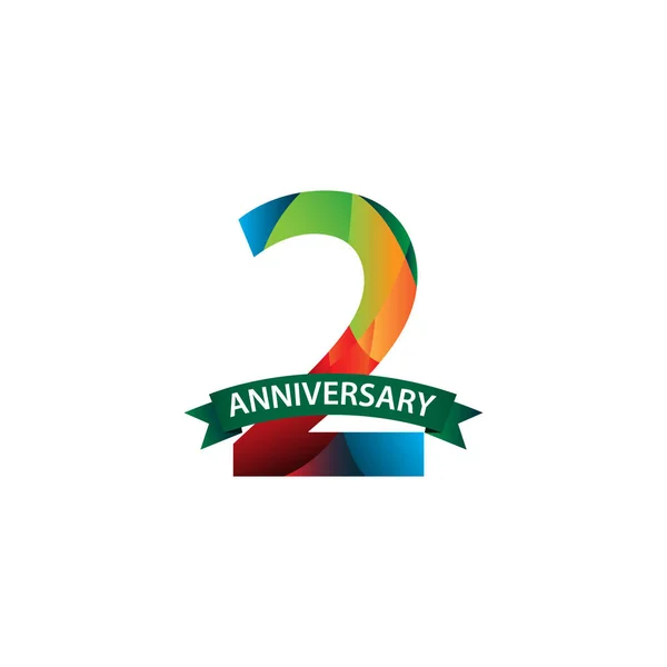 2Nd Years Anniversary Celebration Vector Template Design Illustration — 스톡 벡터