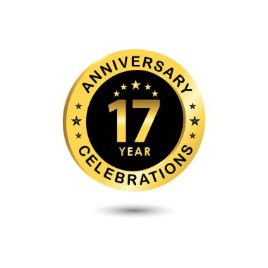 17. Yıl Kutlaması Vektör Şablonu Tasarım İllüstrasyonu