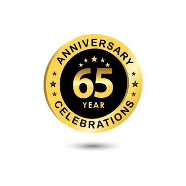 65. Yıldönümü Kutlama Vektör Şablonu Tasarım İllüstrasyonu
