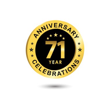 71. Yıldönümü Kutlama Vektör Şablonu Tasarım İllüstrasyonu