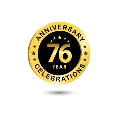 76. Yıldönümü Kutlama Vektör Şablonu Tasarım İllüstrasyonu