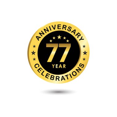 77. Yıldönümü Kutlama Vektör Şablonu Tasarım İllüstrasyonu