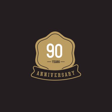 90. Yıldönümü Kutlama Vektör Şablonu Tasarım İllüstrasyonu