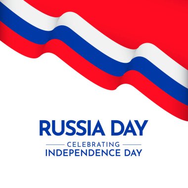 Mutlu Rusya Bağımsızlık Günü Kutlama Vektörü Şablon Tasarım Çizimi