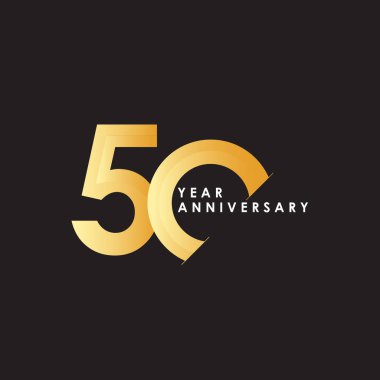 50. Yıldönümü Kutlama Vektör Şablonu Tasarım İllüstrasyonu