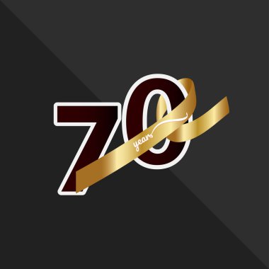70. Yıldönümü Kutlama Vektör Şablonu Tasarım İllüstrasyonu