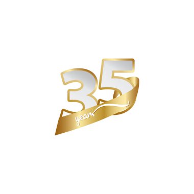 35. Yıldönümü Kutlama Vektör Şablonu Tasarım İllüstrasyonu