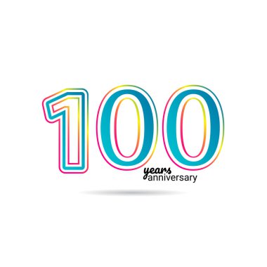100. yıl dönümü kutlama Vektör Şablonu Tasarım Çizimi