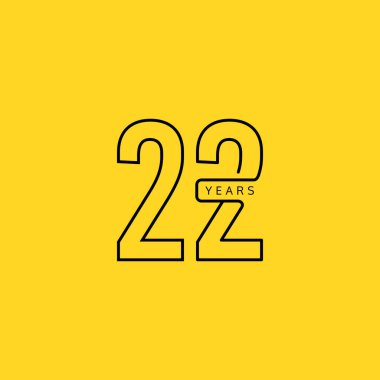 22. Yıldönümü Kutlama Vektör Şablonu Tasarım İllüstrasyonu