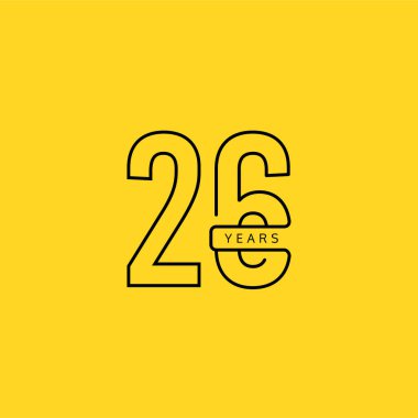 26. Yıldönümü Kutlama Vektör Şablonu Tasarım İllüstrasyonu