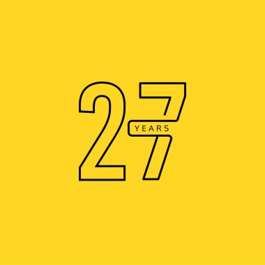 27. Yıl Kutlama Vektör Şablonu Tasarım İllüstrasyonu