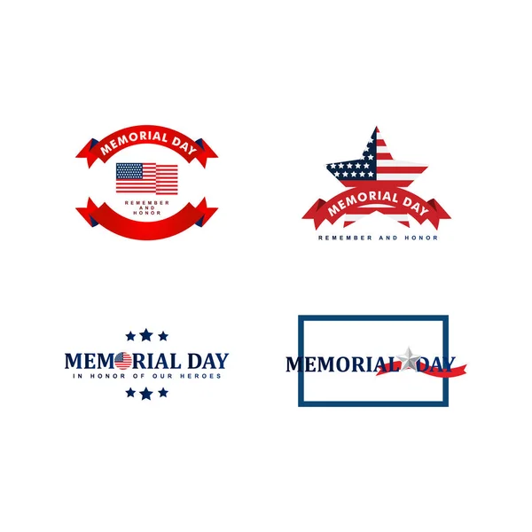 Happy Memorial Day Celebration Vector Template Design Illustration — Vetor de Stock