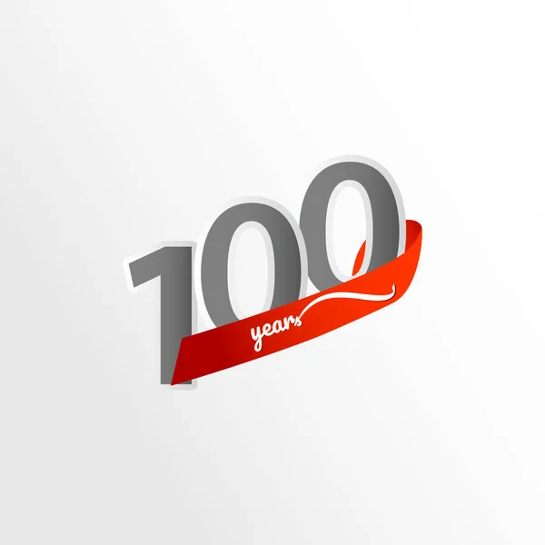 100 Anos Celebração Aniversário Vector Template Design Ilustração — Vetor de Stock