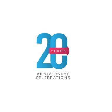 20. yıl dönümü kutlama Vektör Şablonu Tasarım İllüstrasyonu