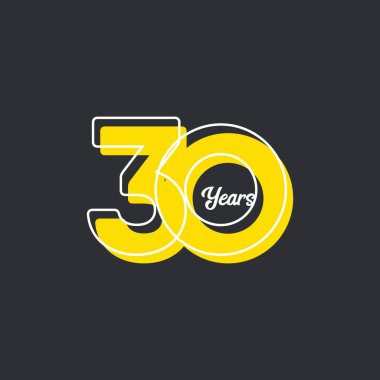 30. Yıldönümü Kutlama Vektör Şablonu Tasarım İllüstrasyonu