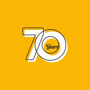 70. Yıldönümü Kutlama Vektör Şablonu Tasarım İllüstrasyonu
