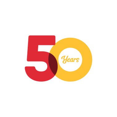 50. Yıldönümü Kutlama Vektör Şablonu Tasarım İllüstrasyonu