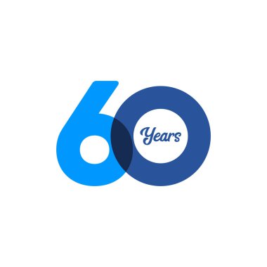 60. Yıldönümü Kutlama Vektör Şablonu Tasarım İllüstrasyonu