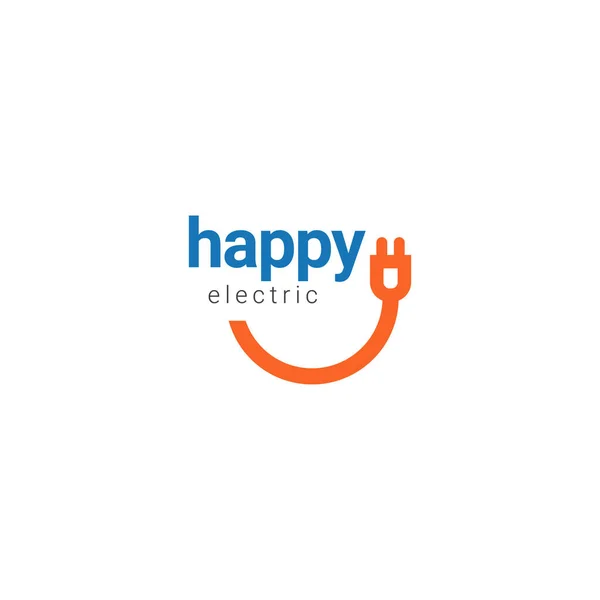 Happy Electric Logo Vector Template Design Illustration — Stock Vector