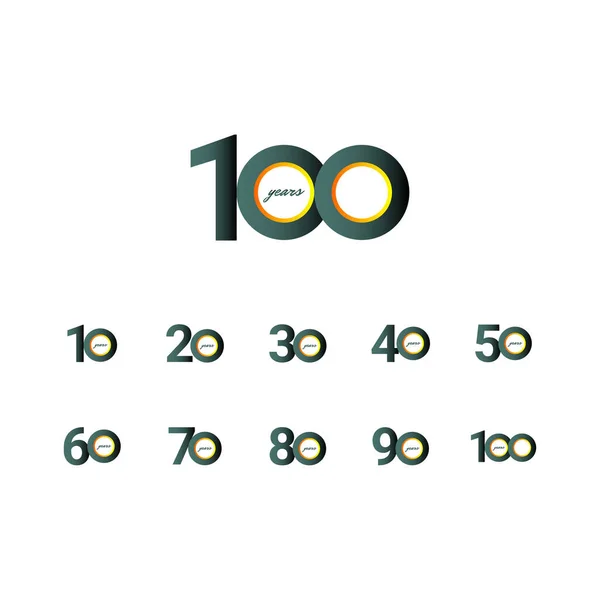 100 Anos Celebração Aniversário Vector Template Design Ilustração — Vetor de Stock