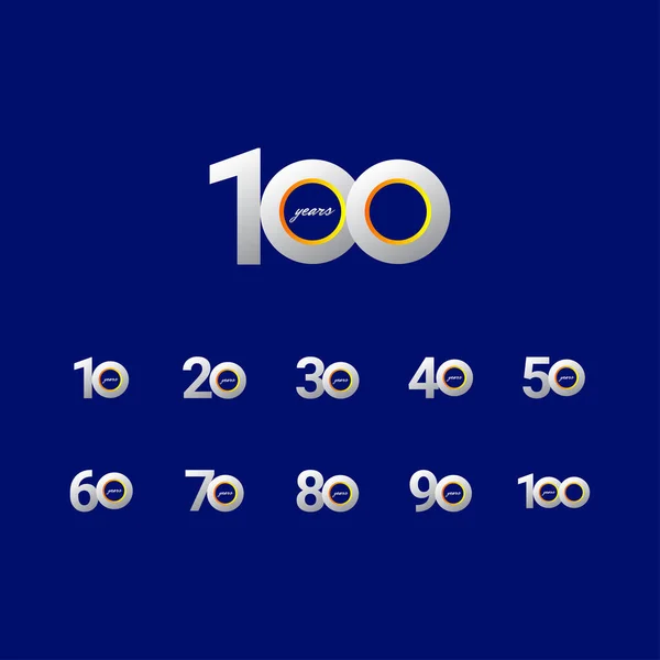 100 Anos Celebração Aniversário Vector Template Design Ilustração — Vetor de Stock