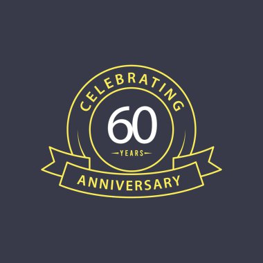 60. Yıldönümü Kutlama Vektör Şablonu Tasarım İllüstrasyonu