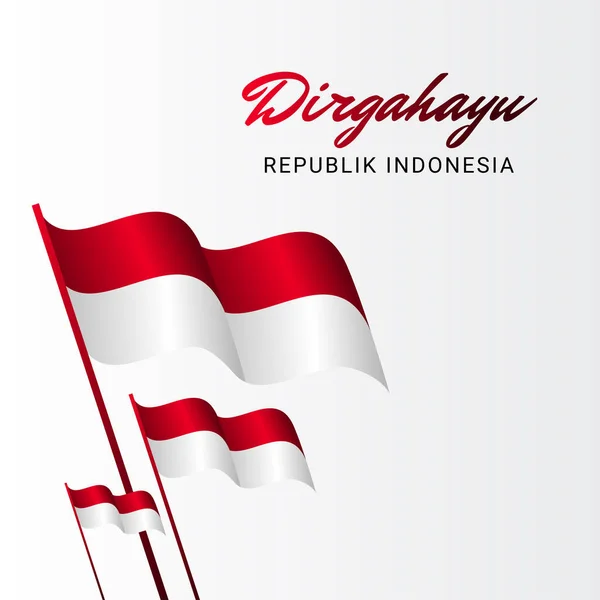Happy Indonesia Independence Day Celebration Vector Template Design Illustration - Stok Vektor
