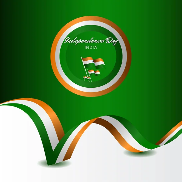 Celebración Del Día Independencia India Feliz Vector Template Design Illustration — Vector de stock
