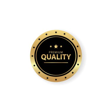 Premium Kaliteli Rozet Etiketi Etiketi Vektör Şablonu Çizimi