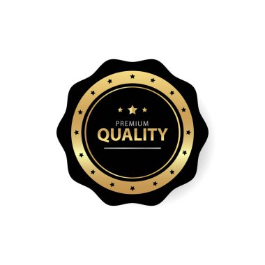 Premium Kaliteli Rozet Etiketi Etiketi Vektör Şablonu Çizimi